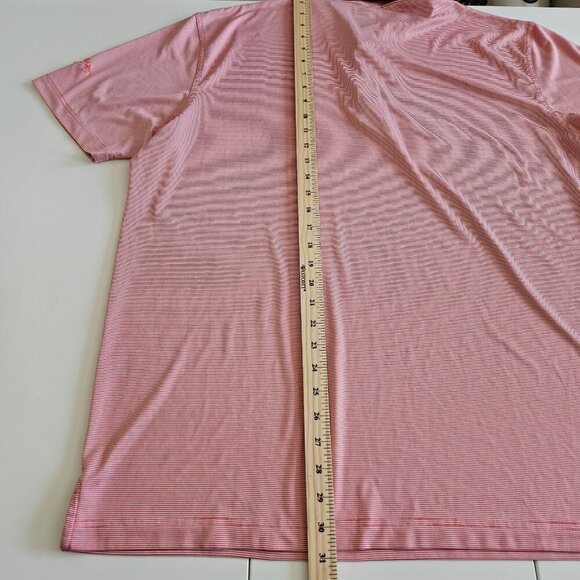 Callaway Polo Shirt Mens XL Coral Marled Stripes Buttons Performance SS Opti Dri - Picture 6 of 11